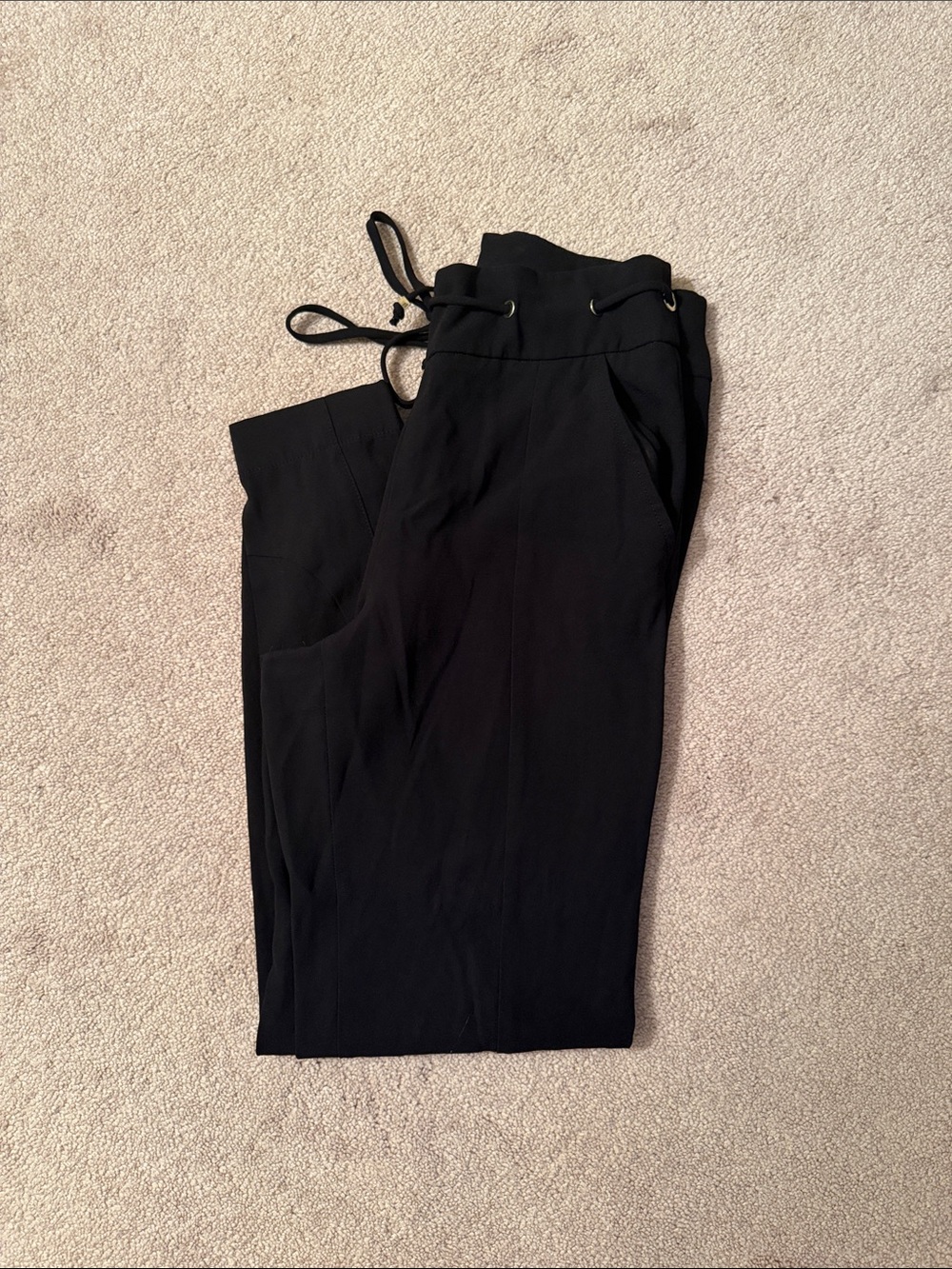bebe Black Drawstring Waist Trousers